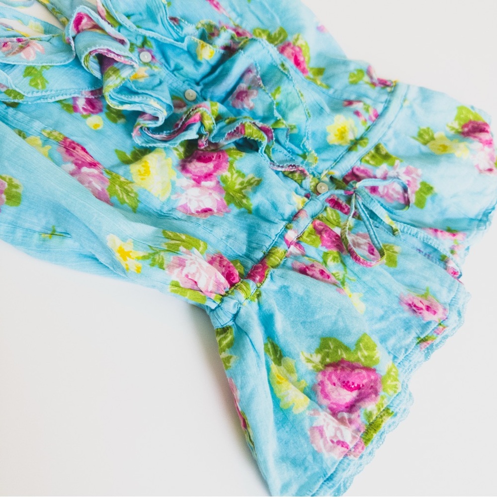 Vintage Abercrombie Floral Peplum Top - Picture 2 of 3